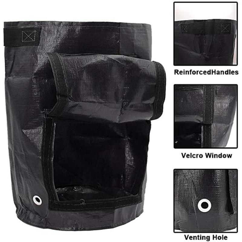 

1 шт. мешок для выращивания картофеля в саду, полиэтиленовая ткань, садовый утолщенный горшок, ванна для выращивания овощей с ручками и клапаном доступа для домашнего хозяйства 7 Gallon