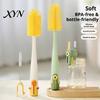 Long Handle Scrubber 5 in 1 Silicone Cup Brush with Handle, Multifunctional Deep Non Slip Cleaning Brush, Non-slip Reusable Cleaner for Baby