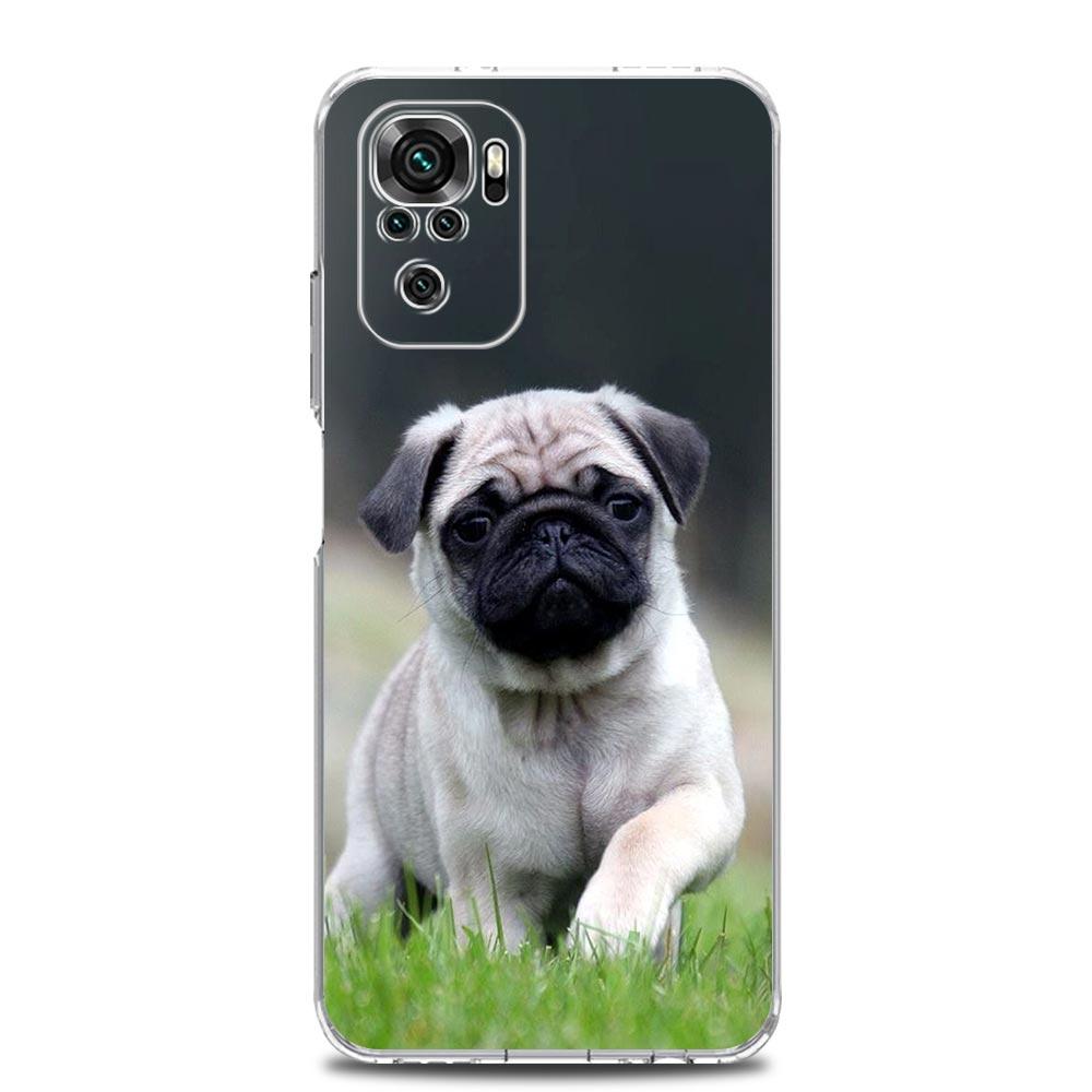 Cute Pug Dog Soft TPU Phone Case For Xiaomi Redmi Note 15 14 13 12 4G 10 11 Pro Plus 5G 14C 13C 12C 10C 9A Clear Cover