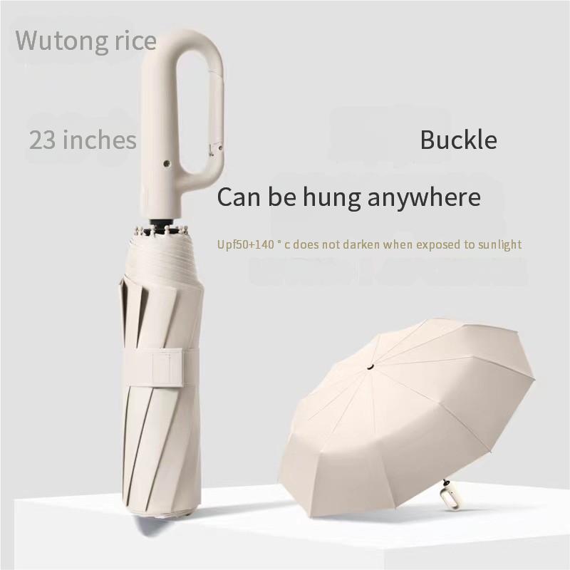 125Cm Ring Buckle Umbrella Fully Automatic Folding Umbrella Men'S Sunny And Rain Dual-Purpose Vinyl Sun Protection Umbrella Whol