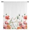 Plant Flowers Poppy Sheer Curtains for Living Room Decoration Window Curtains for Kitchen Tulle Voile Organza Curtains