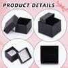 20pcs Kraft Cotton Filled Cardboard Paper Jewelry Gift Boxes Ring Box Square Black 4.5x4.5x3cm