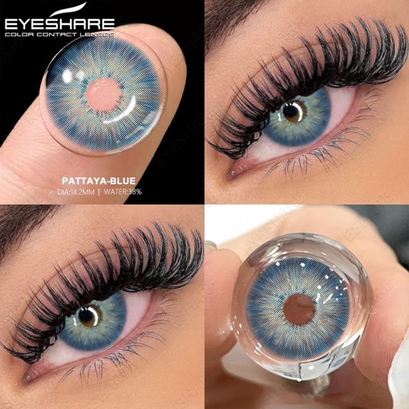 EYESHARE 1 Pair PATTAYA Brown Contact Lenses for Eyes 14.2mm Natural Lenses Yearly Use Cosmetics Pupil