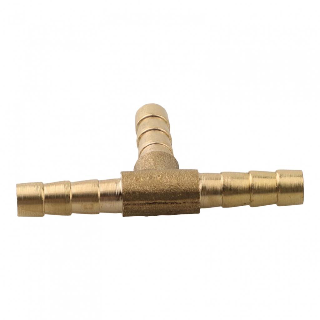 3 Way Tubing Fitting Barbed Hose Connector Brass Tee Splitter