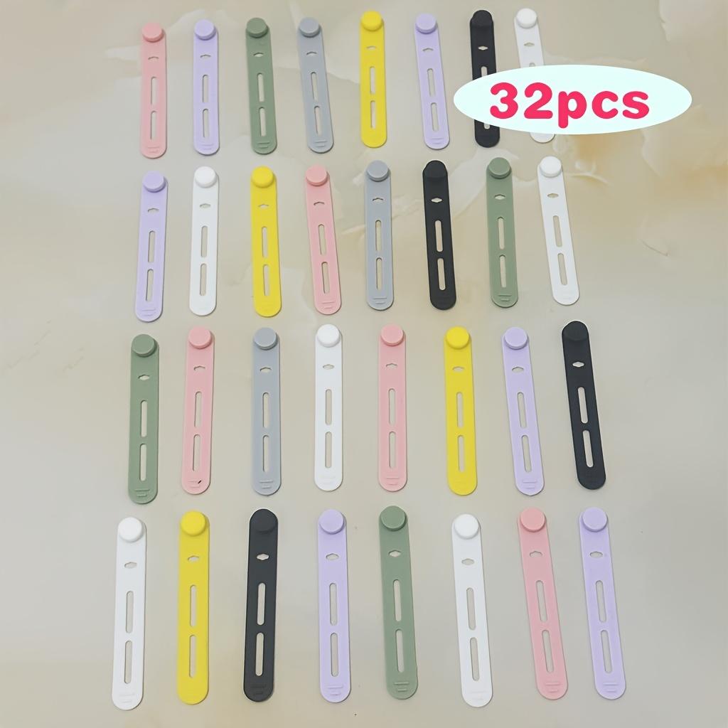 

32pcs Reusable Creative Soft Cables Ties in 7 Mixed Colors, Ideal for Organizing Data Lines and Headphone Wires, Cable Tie Clip
