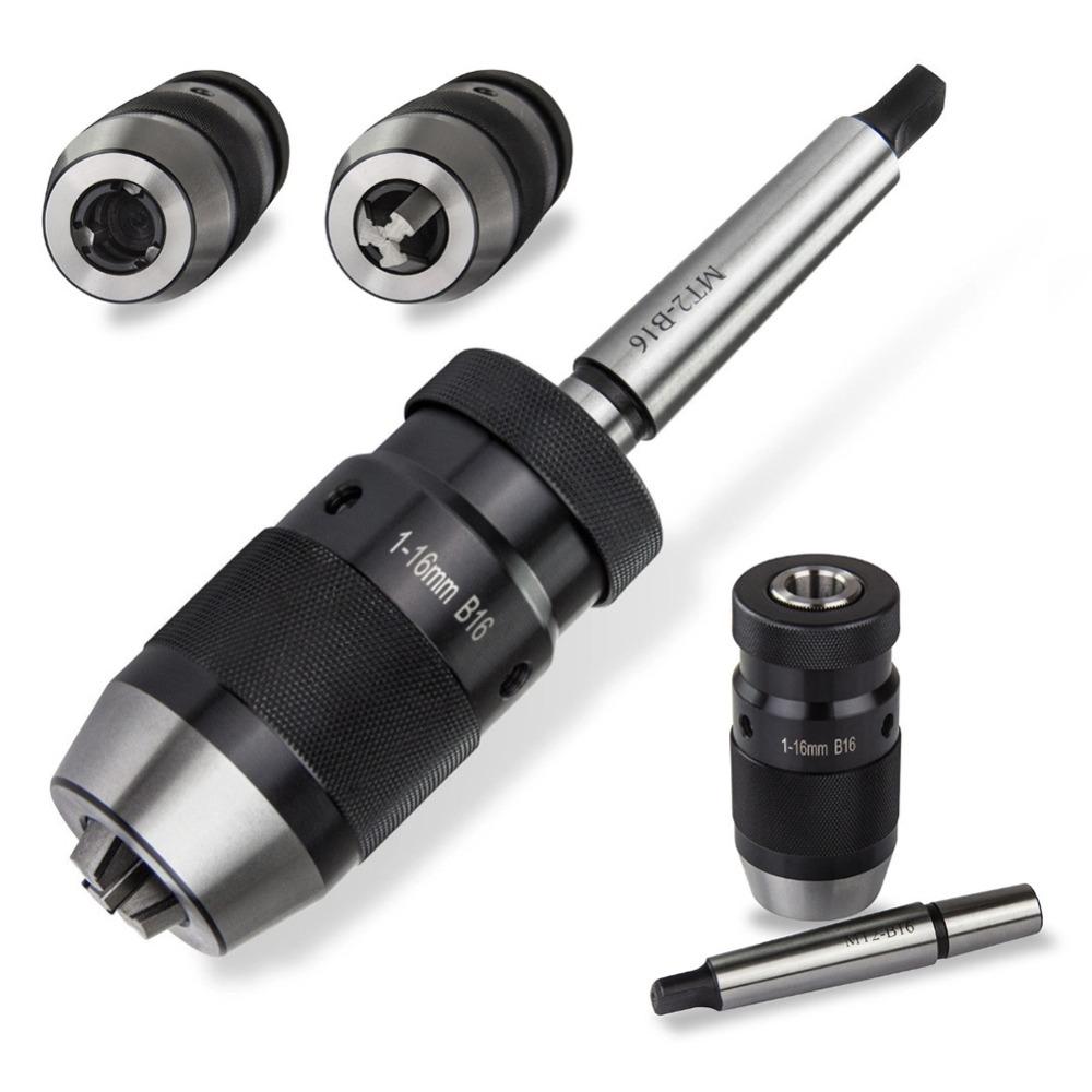 MT2 Arbor Taper Self Tighten Drill Chuck 1-16mm Capacity Lathe Drill Chuck For Drill Machine