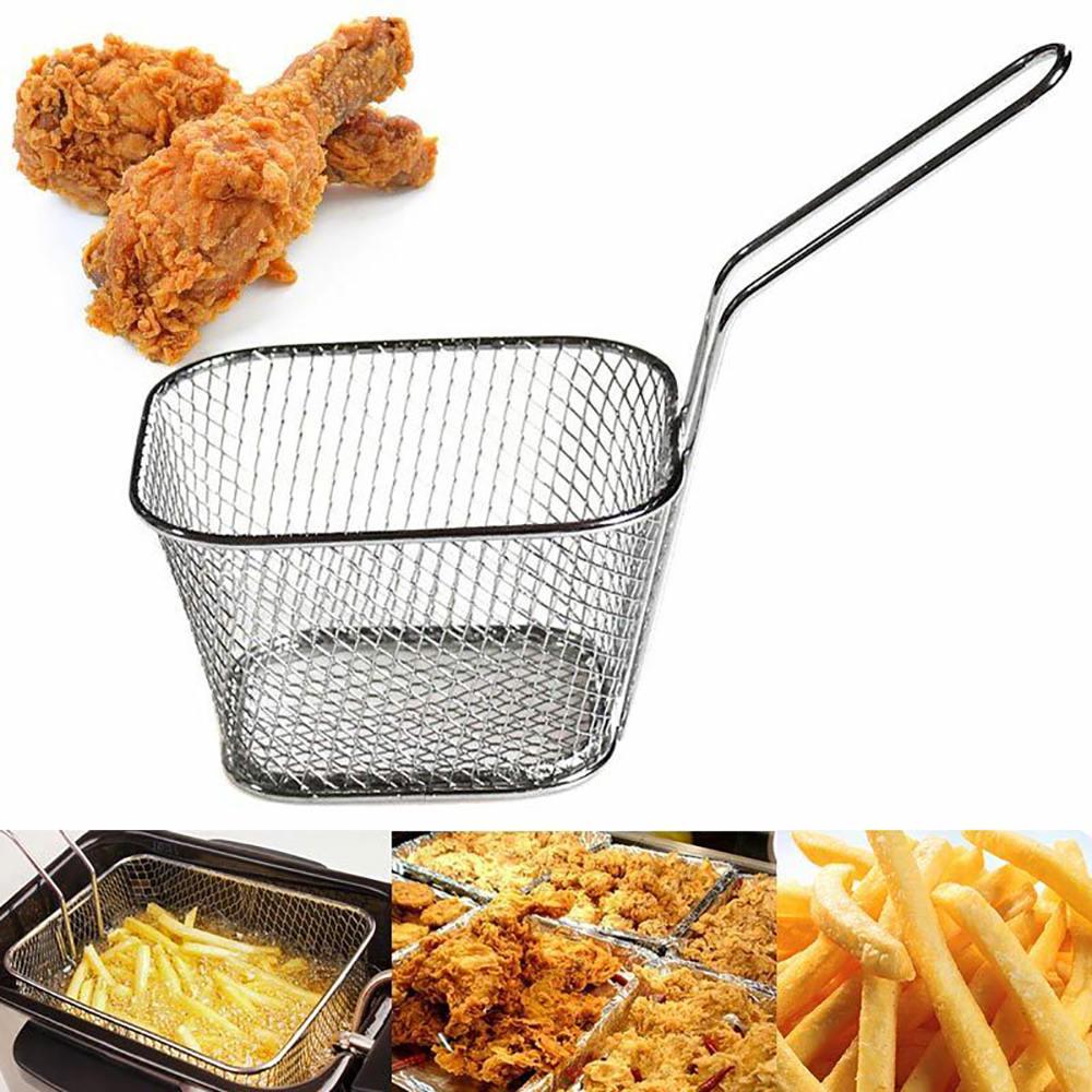Frying Net Square Basket Strainer French Fries Deep Fryer Kitchen Fried Food