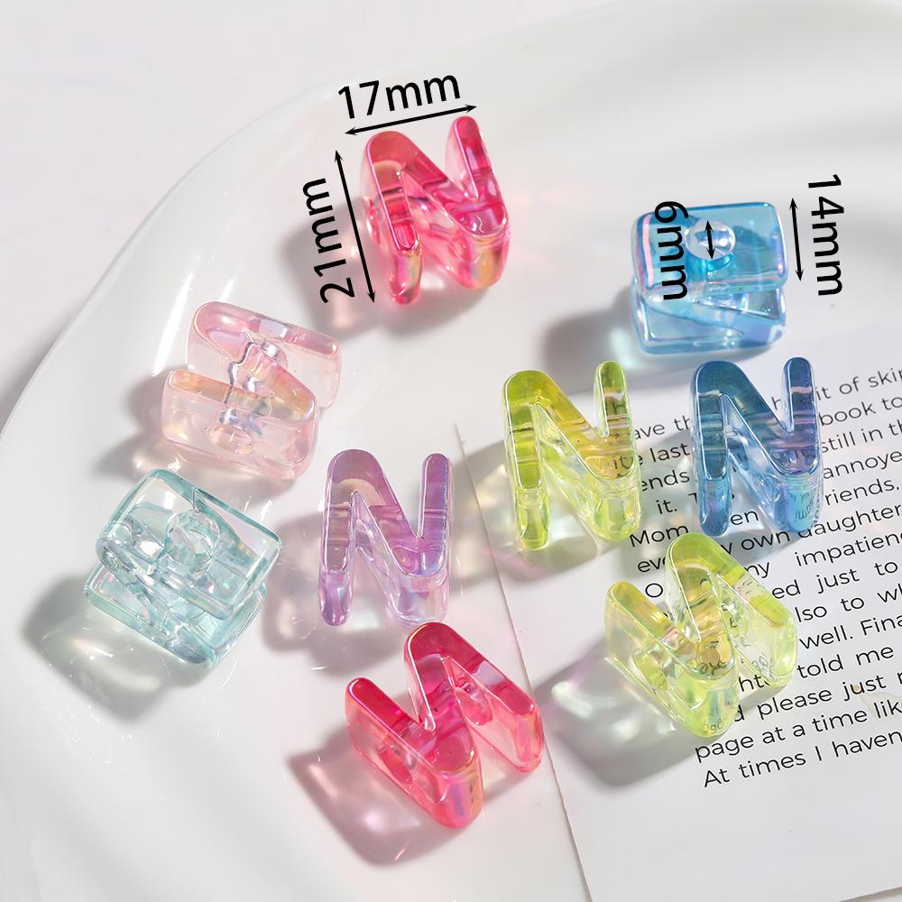 5pcs Transparent Acrylic Letter Beads Random Mixed A-Z Alphabet Spacer Beads for DIY Bracelet Necklace Jewelry Making Findings