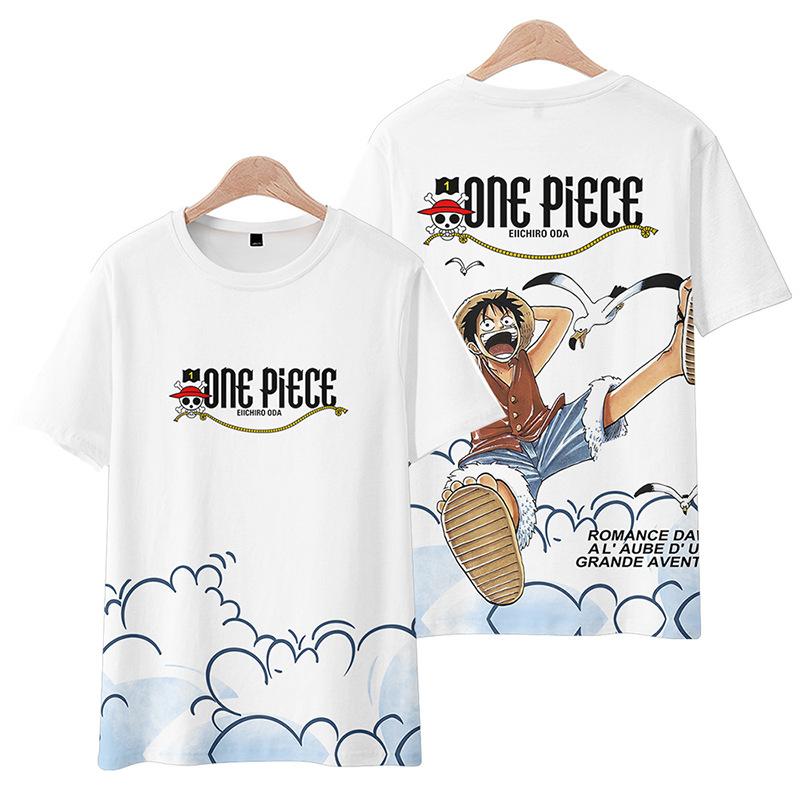 15 barev ONE PIECE Anime Dámská Pánská trička Anime Tričko Kreslený potisk O-výstřih Nadměrná velikost Krátký rukáv Móda Pánské oblečení Streetwear