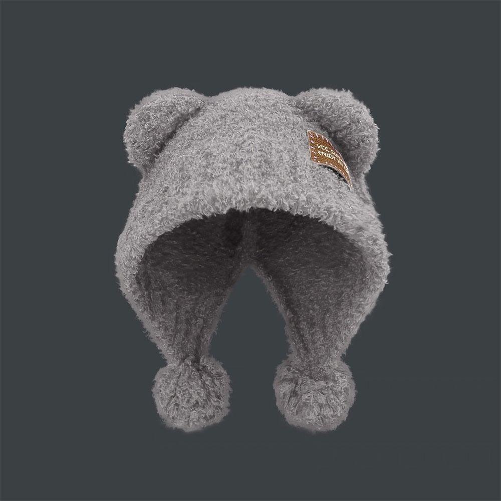 New Fluffy Bear Ears Hat Warm Balaclava Hat Wool Hat Winter