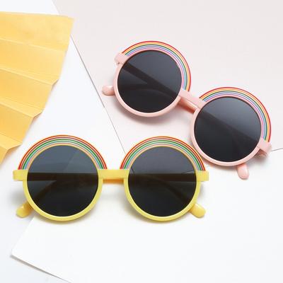 Kids Personality Round Sunglasses  Rainbow Polarized Sun Glasses Plastic Children Boy Girls Eyewear Uv400 Car Sunglasses