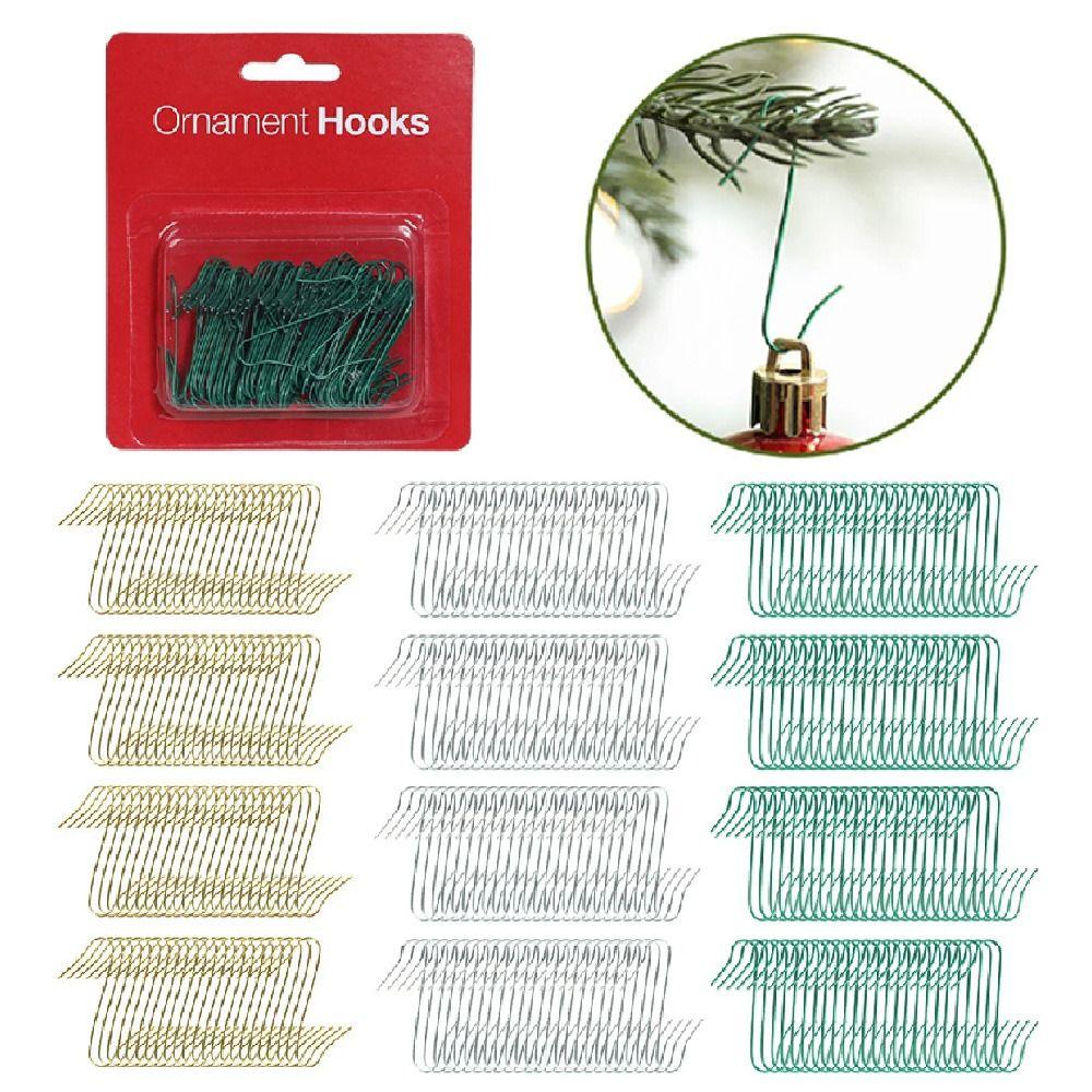 100/150/300Pcs Rustproof Christmas Tree Hook Ornaments 4cm Iron Art Hanger Christmas