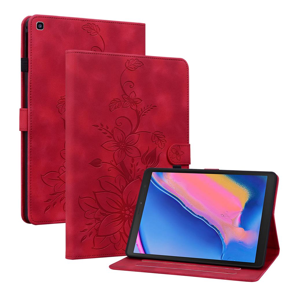 Pentru Samsung Galaxy Tab A 8.0 (2019) (SM-T290 (Wi-Fi),SM-T295 (LTE)).Husă pentru tabletă din piele PU, cu design floral rafinat în relief