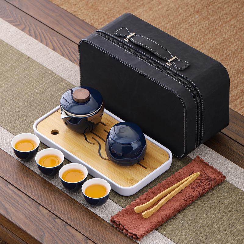 Ceramic Grab Pot Portable Outdoor Camping Travel Tea Set Business Gift Set