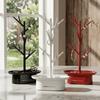 Plastic Tree Shape Jewelry Rack Decorative Space Saving Jewelry Organizer with Storage Box Jewelry Display Stand for Living Room