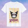 Childrens Pure Cotton Short Sleeved Japanese Cute Rabbit Cute Cute Kuromi Cartoon Printed Parentchild Tshirt Half Sleeve