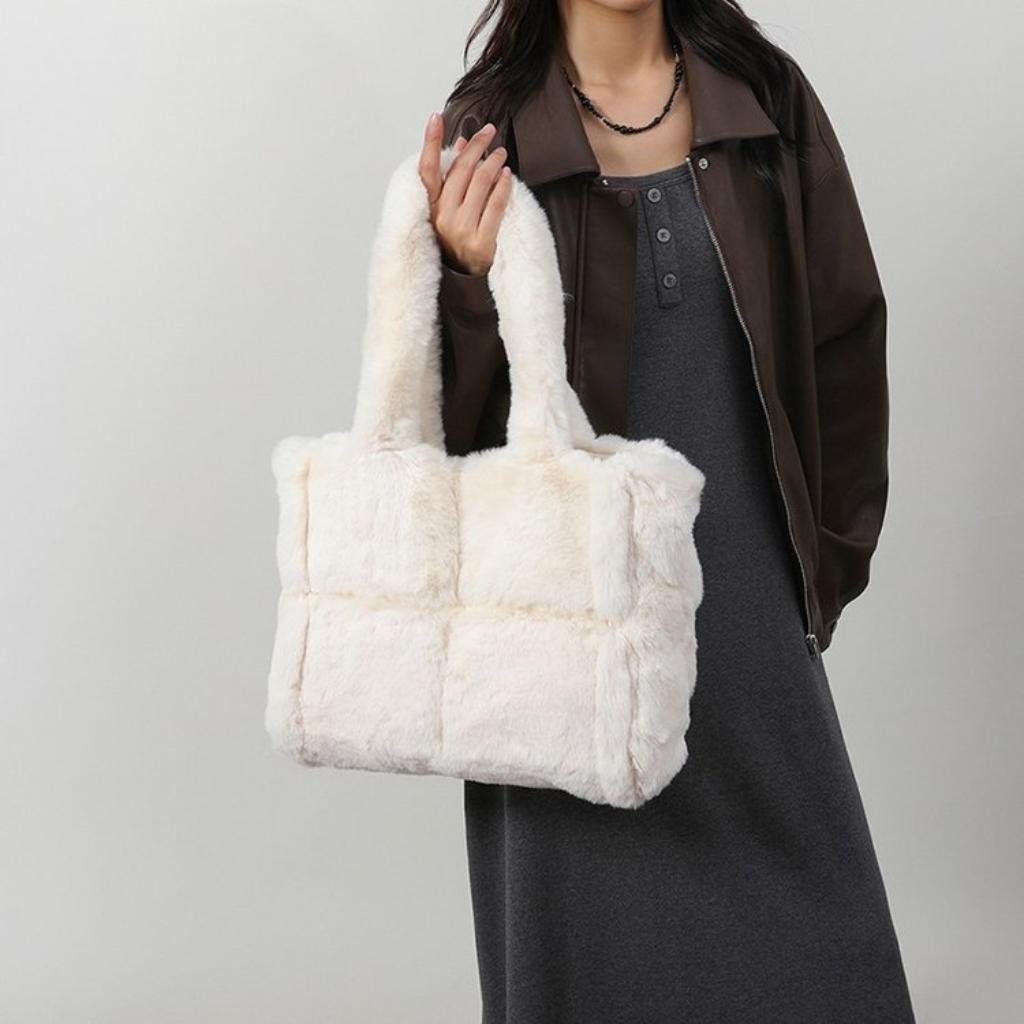 Tote Bag Women Fur Large Capacity Daily Commute