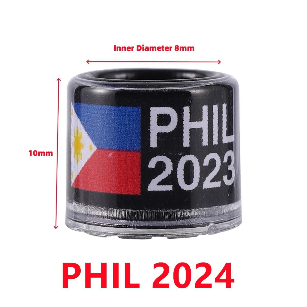 

PHIL 2025 Pigeon Foot Rings Inner Diameter 8mm Aluminum Core Quail Parrot Birds Foot Tags Numbers and National Flag 1 Pack/20Pcs