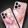 Fashion Gold Pink Marble Phone Case For iPhone 17 16 15 Pro Max 11 12 13 14 7 8 Plus SE 2020 X XR XS Cover Soft Black
