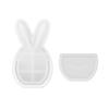 2Pcs Easter Bunny Mold DIY Rabbit Basket Silicone Casting Mold Easy Demolding Soap Mold 3D Easter Decoration