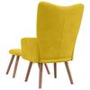 Yellow Mustard Velvet Relaxation Armchair with Footstool