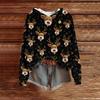Women's Fashion Casual Long Sleeve Christmas Print Hooded Knitted Sweatshirt