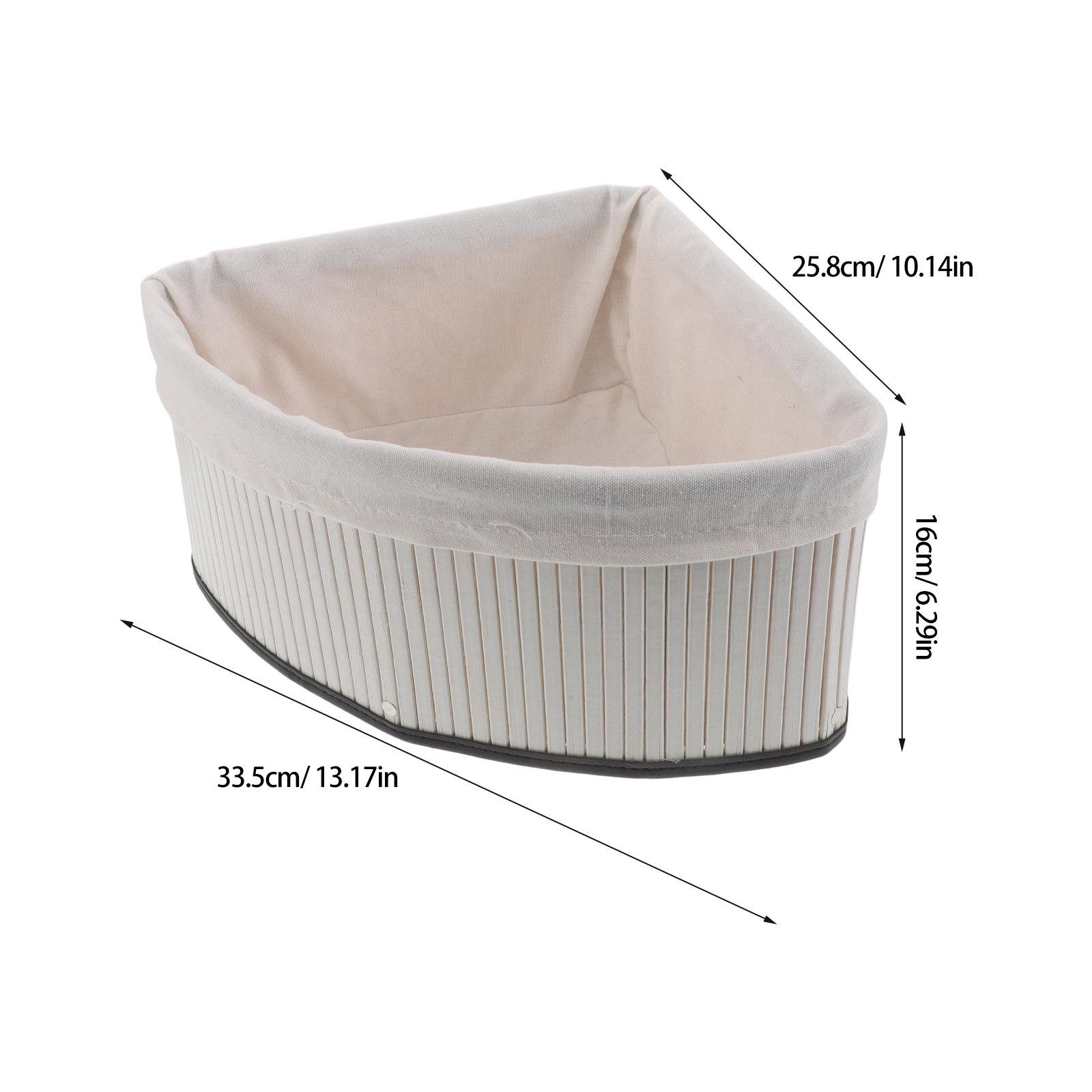 Bamboo Corner Storage Basket Fan-Shaped Triangular