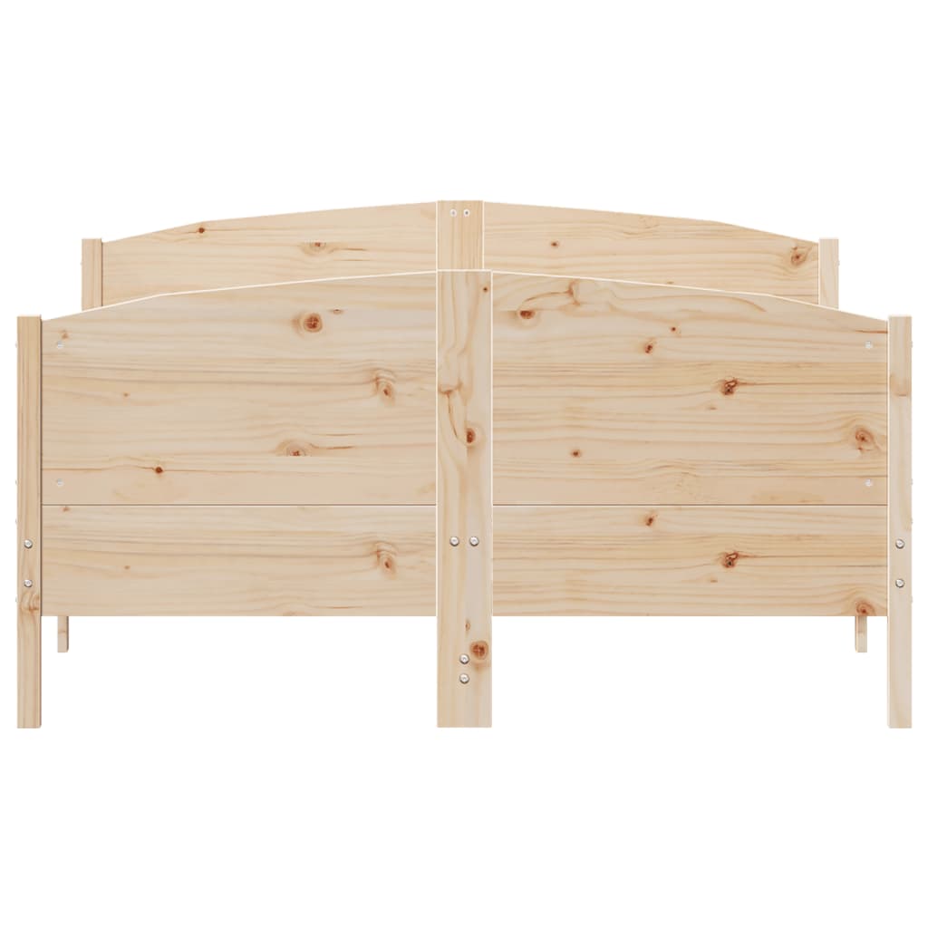 Vidaxl Bed Frame Without Mattress, 140X190 Cm, Solid Pine Wood