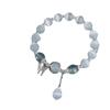 Douyin Influencer Cat's Eye Stone Blue Moonstone Peace & Joy Pendant Bracelet - Ideal Gift for Students & Best Friends