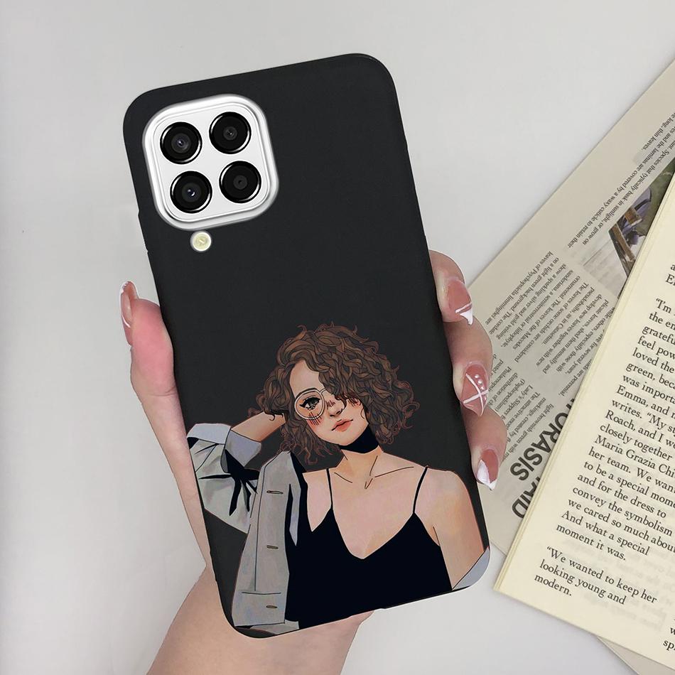 For Samsung Galaxy M33 5G Case Heart Cartoon Silicone Matte Shockproof Phone Cover For SamsungM33 GalaxyM33 M 33 Funda Shell TPU