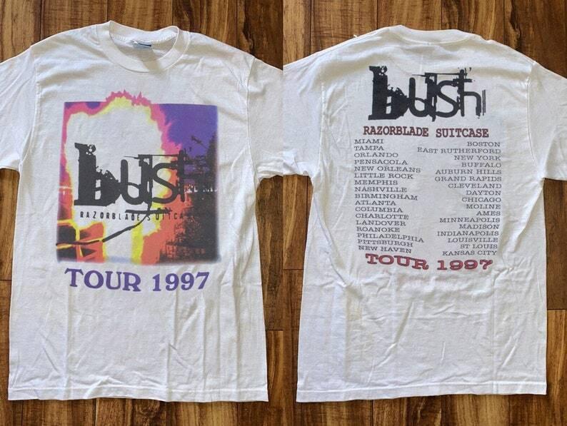 Bush Razorblade Suitcase Tour 1997 T-Shirt, Bush Band Shirt, Bush Rock Tour 1997 S