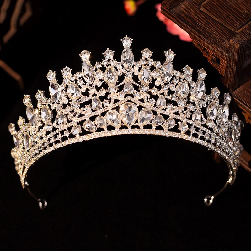 

Новая корейская свадебная тиара-корона, роскошная корона из кристаллов кирпичной формы, принцесса, день рождения, невеста, свадьба