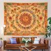 VIKAMA Bohemian Style Sunflower And Flower Tapestry Retro Astrology Elements Tapestry Decorative For Living Room Sofa Background