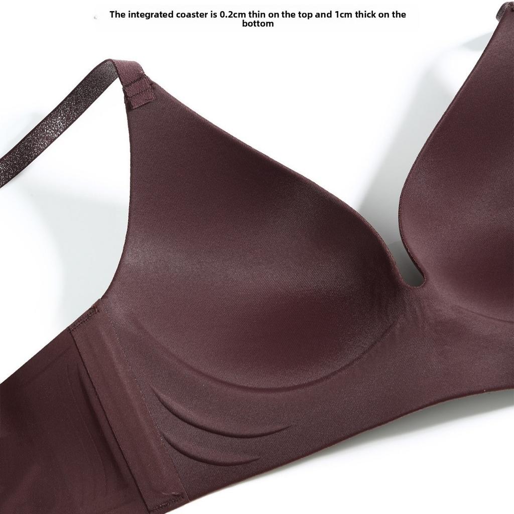 Female Summer Thin Smooth Thin Shimmering Shoulder Strap Small Chest Large Gathering No Trace No Underwire Underwear