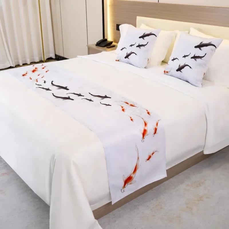 Solid color Bedspreads Bed Runner Double Layer Bed Flag Throw Bedding Single Queen King Bed Cover Towel Home Hotel Decorations