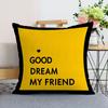 Nordic Modern Yellow Plush Throw Pillow Cover - Single-Sided Print Home Decor Cushion.