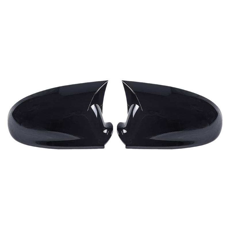 1 Pair OX Horn Shape Rear View Mirror Cover Cap Fit for VW Golf R32 GTI Rabbit Jetta Bora Polo MK4 Passat B5 Glossy Black