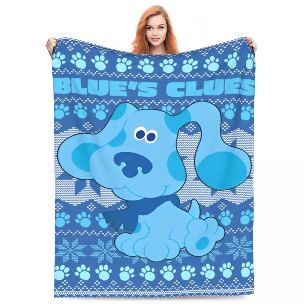 Blues Clues Ugly Christmas Throw Blanket Creative Fleece Blanket for Sofa or Bed Lounge Quilt xcm