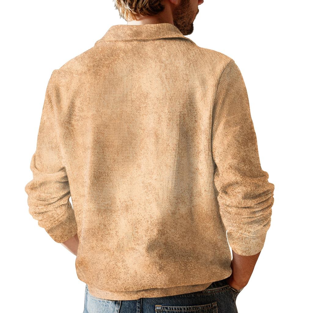 Herren Kurz-Reißverschluss Rollkragen Langarm Top