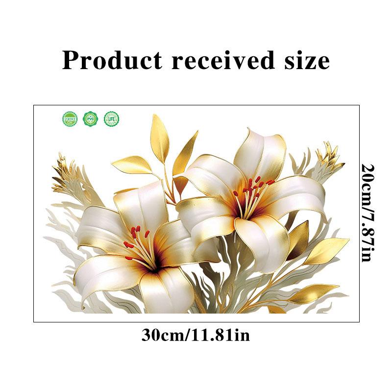 Lilienblumen Wandaufkleber für Fenster, Glastüren, Schminkspiegel, Heimdekoration, abnehmbar, selbstklebend