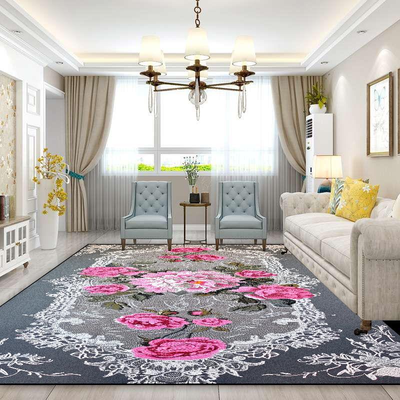 

Легкая Роскошь Цветы Растения Ковер Украшение Гостиной Ковры для Зоны Дивана для Спальни Большая Площадь Нескользящие Напольные Входные Дверные Коврики 60*90cm