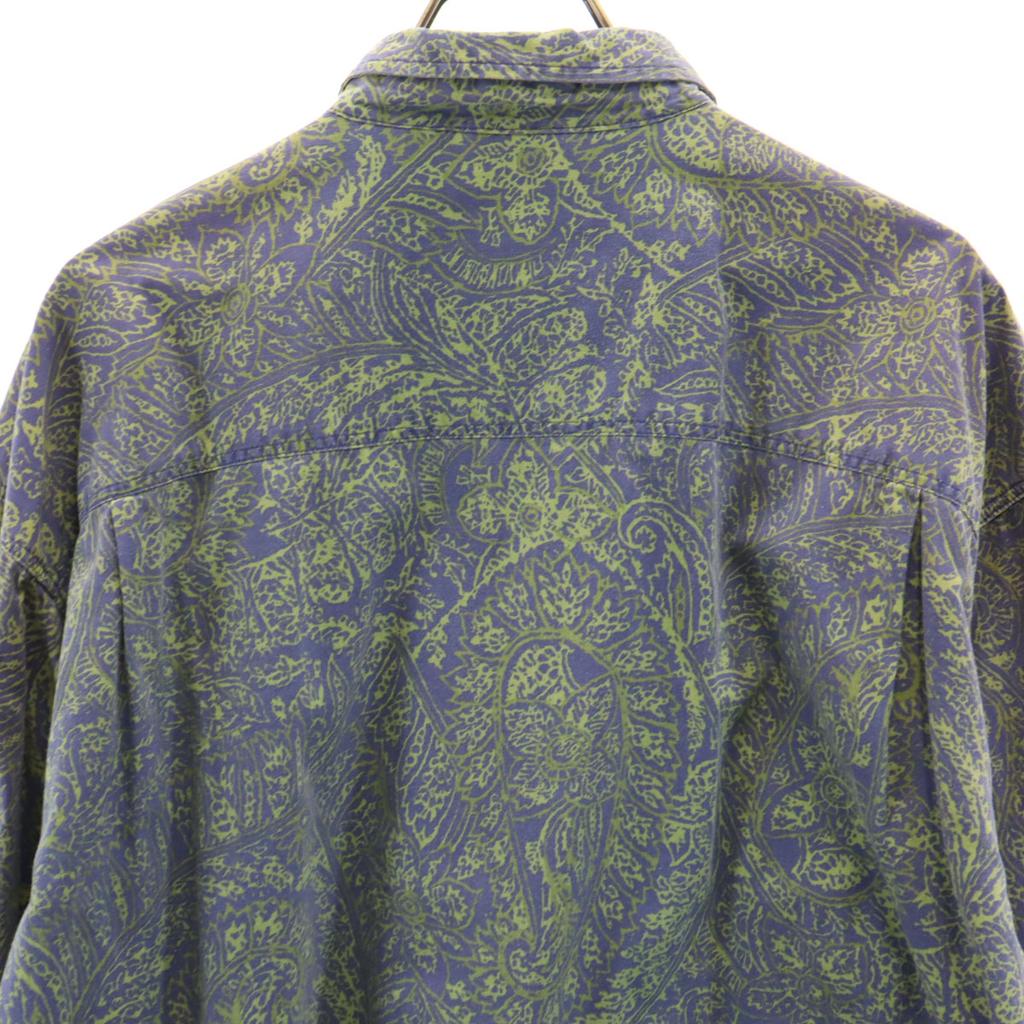 NUOVO 90s Old Paisley Pattern Long Sleeve Button Down Shirt XL Men's Used