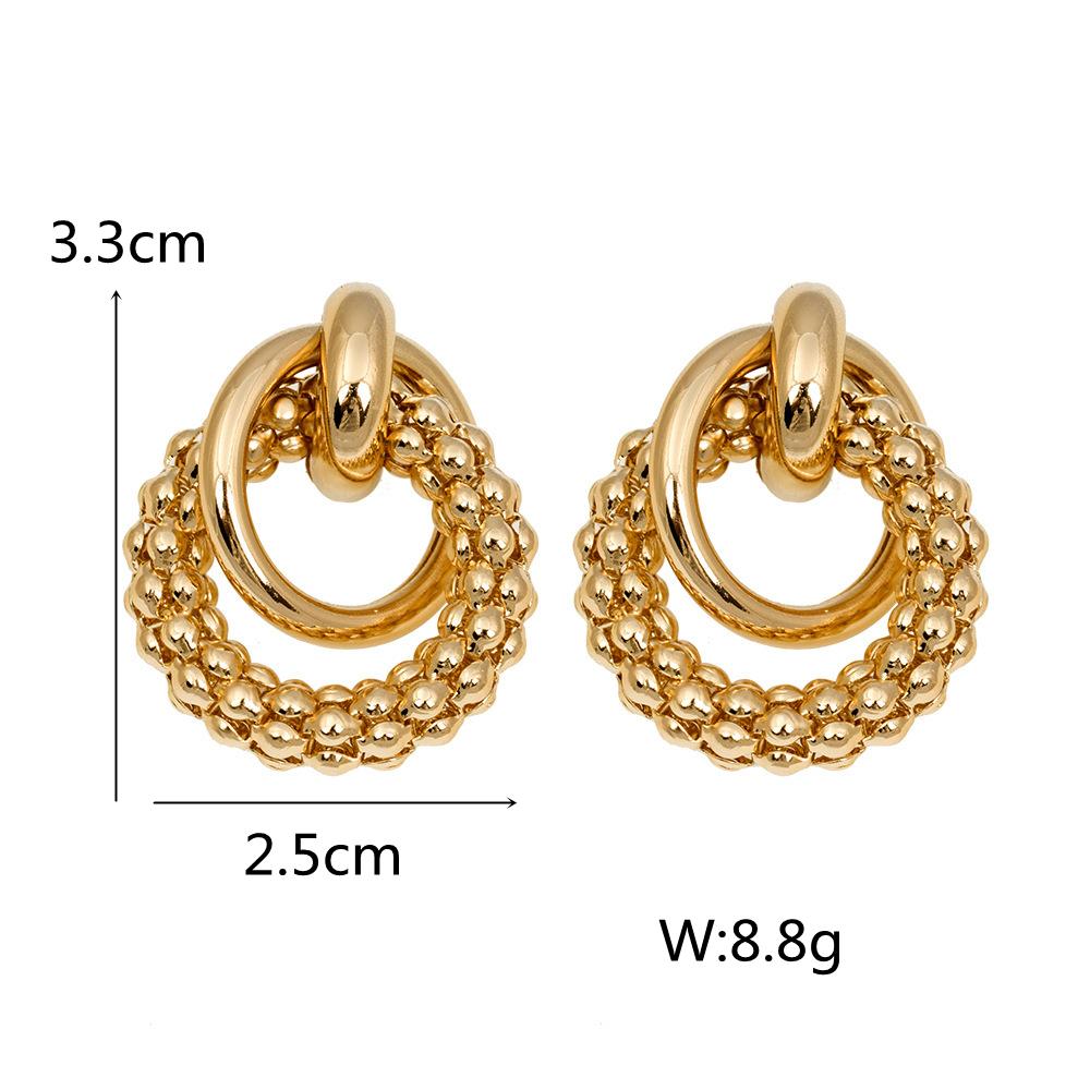 Fashion Brincos For Women Statement Golden Metal Chain Twist Circle Knot Drop Earrings Trendy Ear Jewelry Accessories Gift