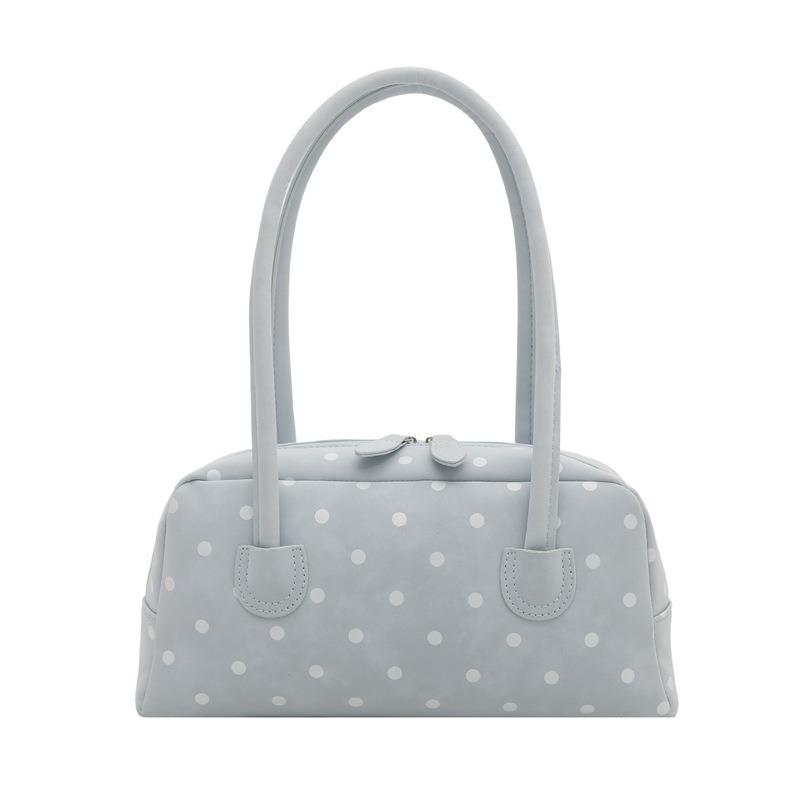 Simple Polka Dot Casual Shoulder Handbag Bowling Commuter Underarm Tote Bag
