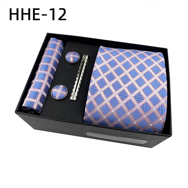 Cravatta da uomo Paisley Set regalo cravatta con gemelli e fermacravatta Cravatta business casual Nera Confezione regalo