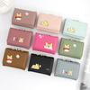 Cartoon Ladies Wallet Pu Cardholder Short Style With Print For Daily Use