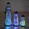 Lighthouse Metal Table Lamp Night Light Outdoor Décor Lawn and Garden Decor