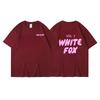 Men's Women's Summer Comfortable Casual White Fox Letter Solid Color Printed T-shirt-Soft Fabric Summer Relaxed Fit Clothing