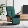 Recliner with Footrest Dark Green Fabric