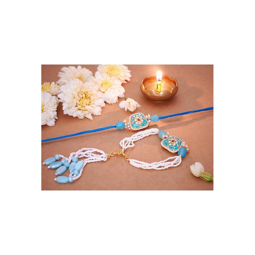 Rakhi For Brother and Bhabhi Raksha Bandhan Bhai Bhabhi Bracelet Lumba Set